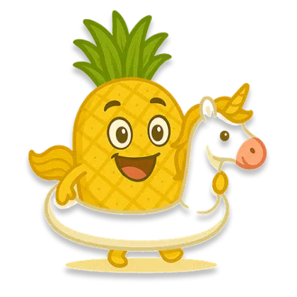 Parc aquatique 13 illu ananas bouee